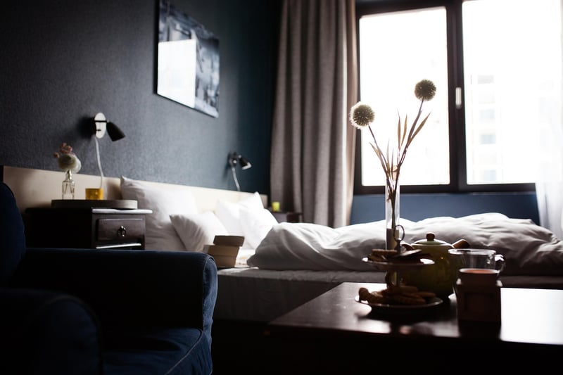 Bedroom with fairy lights